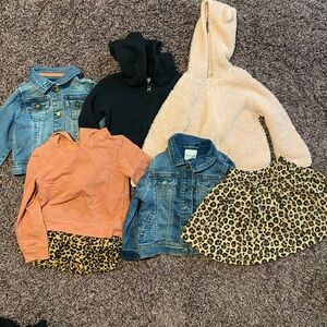 3T girls fall winter bundle Jean Jackets sweaters skirt